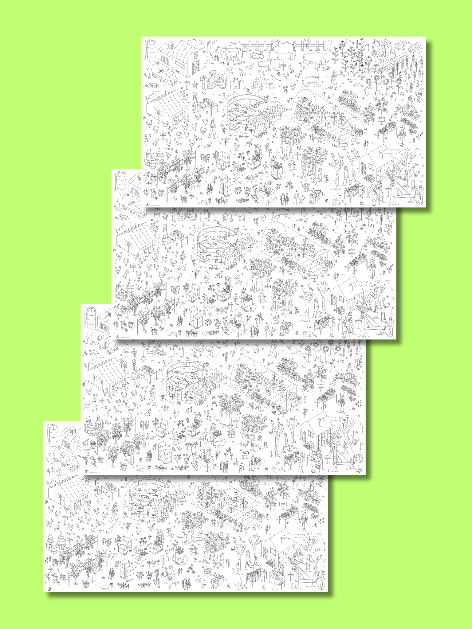 Lot affiches géantes à colorier - mois de la nutrition, imprimées au Québec