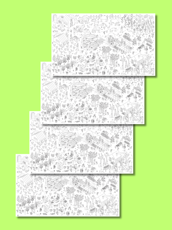 Lot affiches géantes à colorier - mois de la nutrition, imprimées au Québec