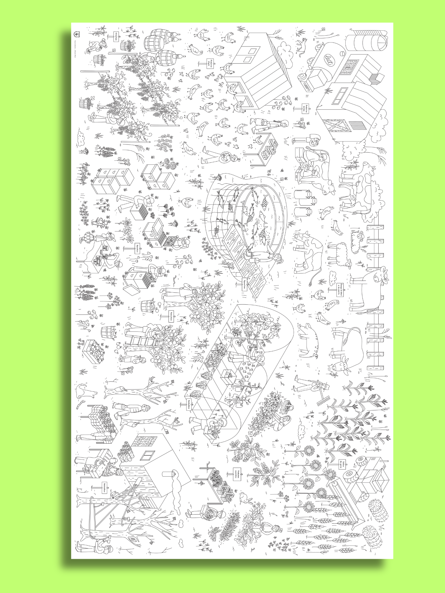 Lot affiches géantes à colorier - mois de la nutrition, imprimées au Québec