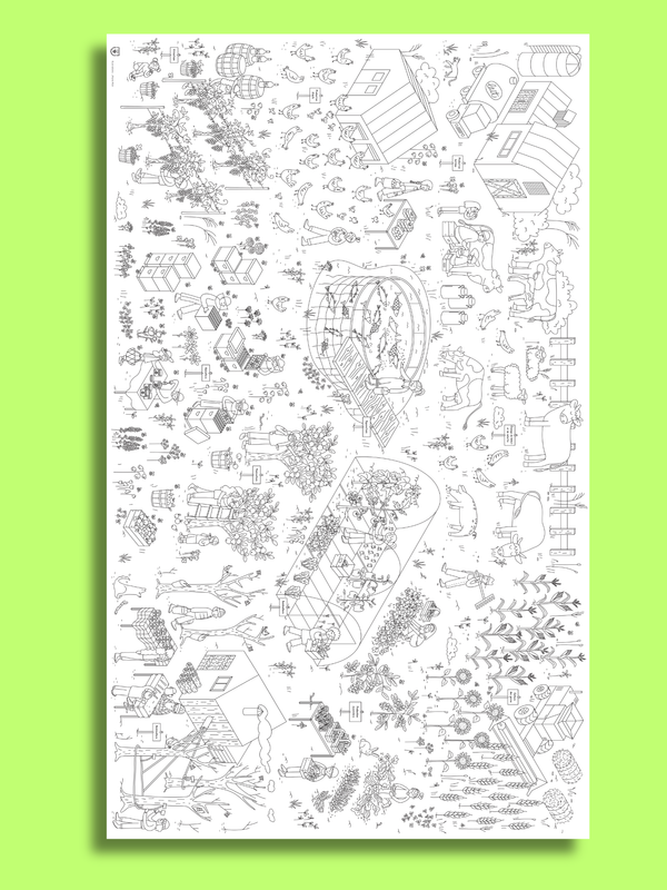 Lot affiches géantes à colorier - mois de la nutrition, imprimées au Québec