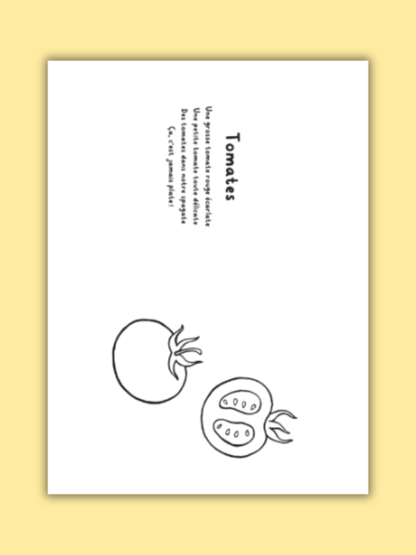 Lot recueils de poèmes à colorier - mois de la nutrition, imprimés au Québec