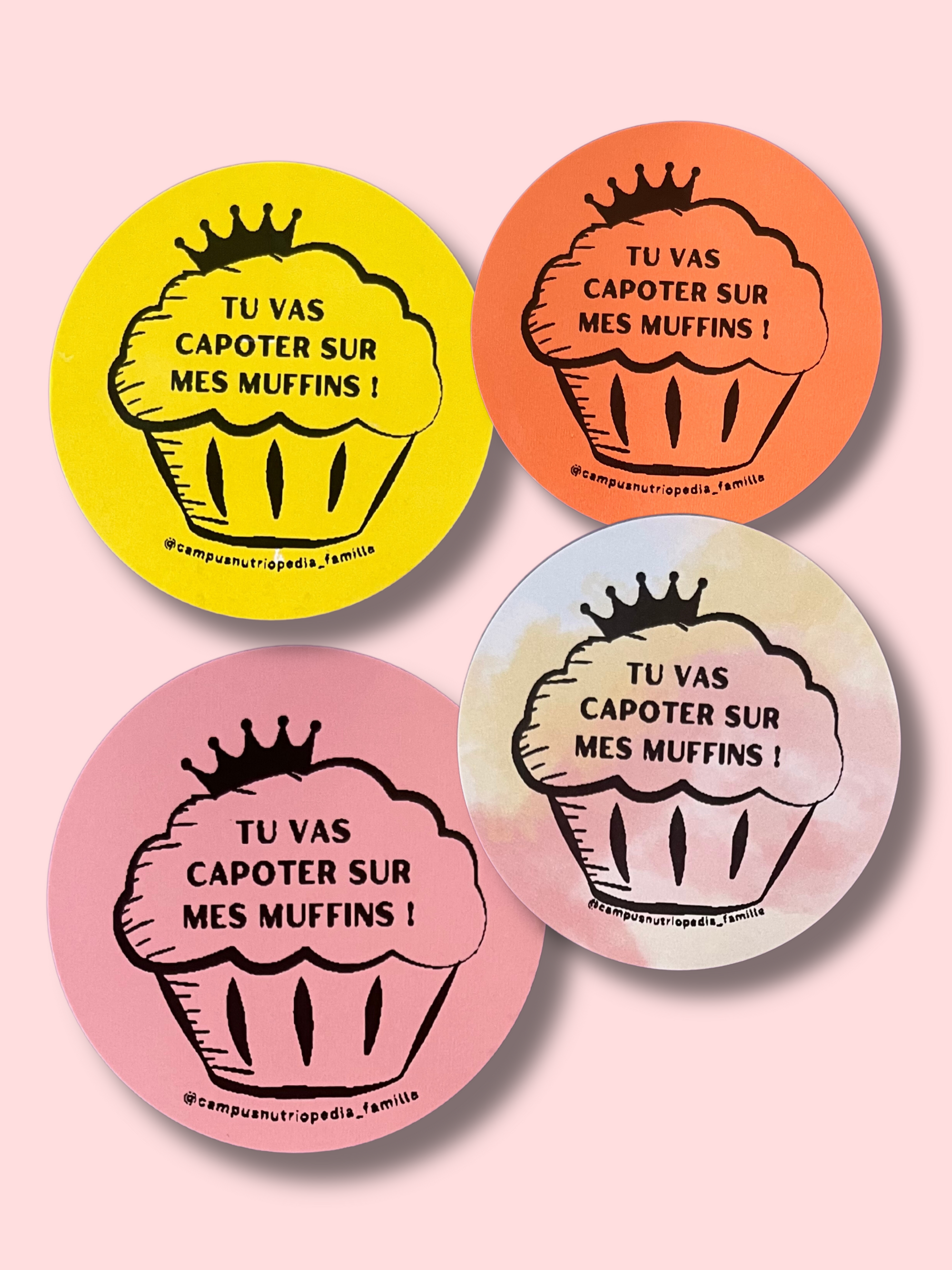 Tu vas capoter sur mes muffins! - Autocollants ludiques pour cadeaux gourmands, imprimés au Québec