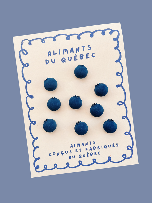 bleuets du québec blueberries canada magnet aimant frigo fabriqués au québec