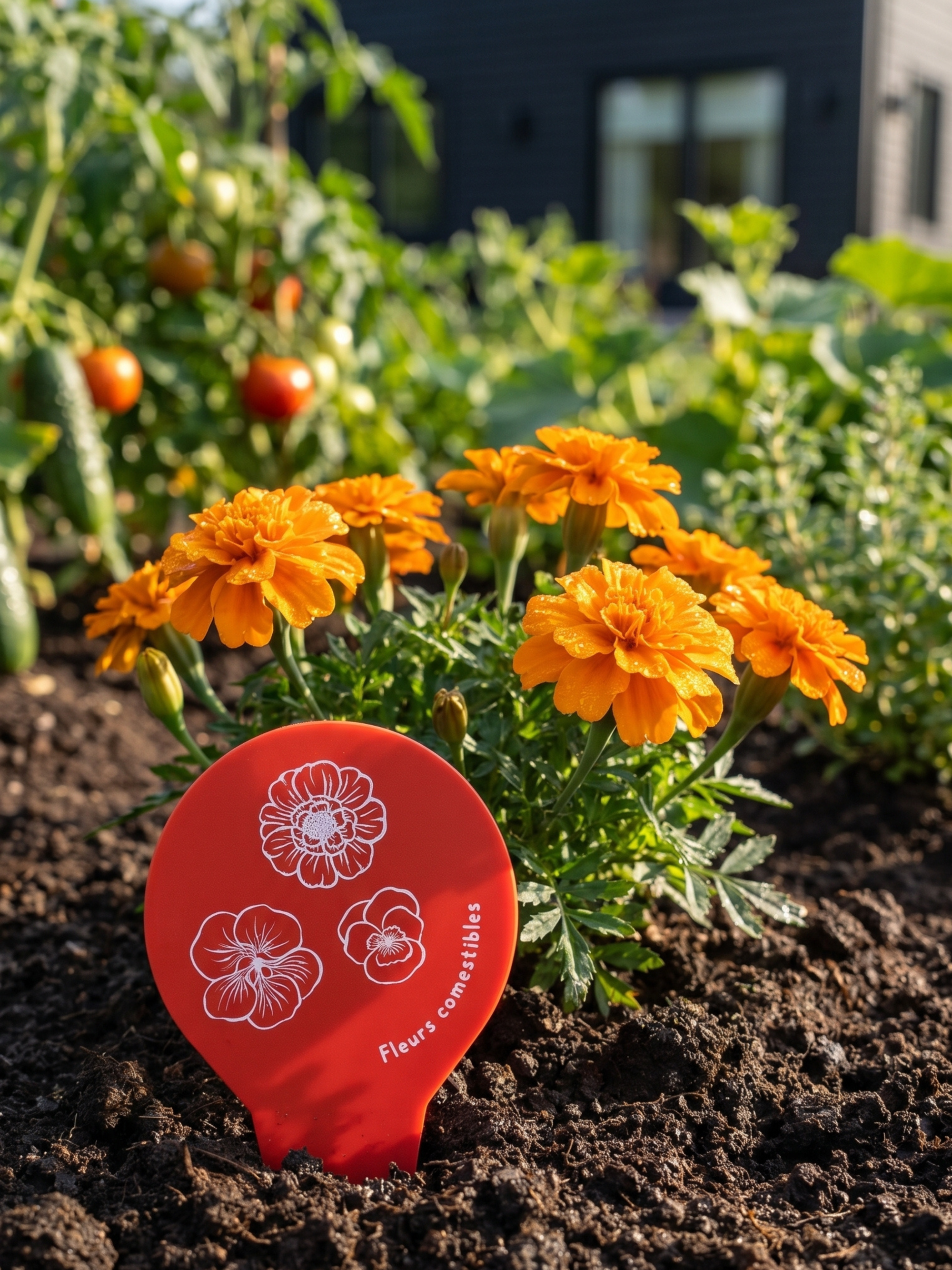 Étiquettes de fleurs comestibles pour semis et potager, fabriqués au Québec