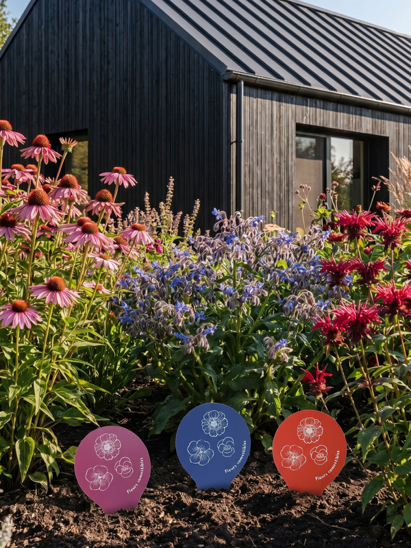 Étiquettes de fleurs comestibles pour semis et potager, fabriqués au Québec