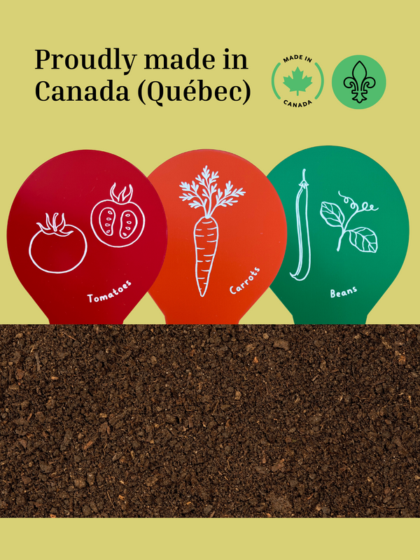 Garden Markers, Plant Labels, Fruits and Vegetables Illustration, made in Quebec, Canada