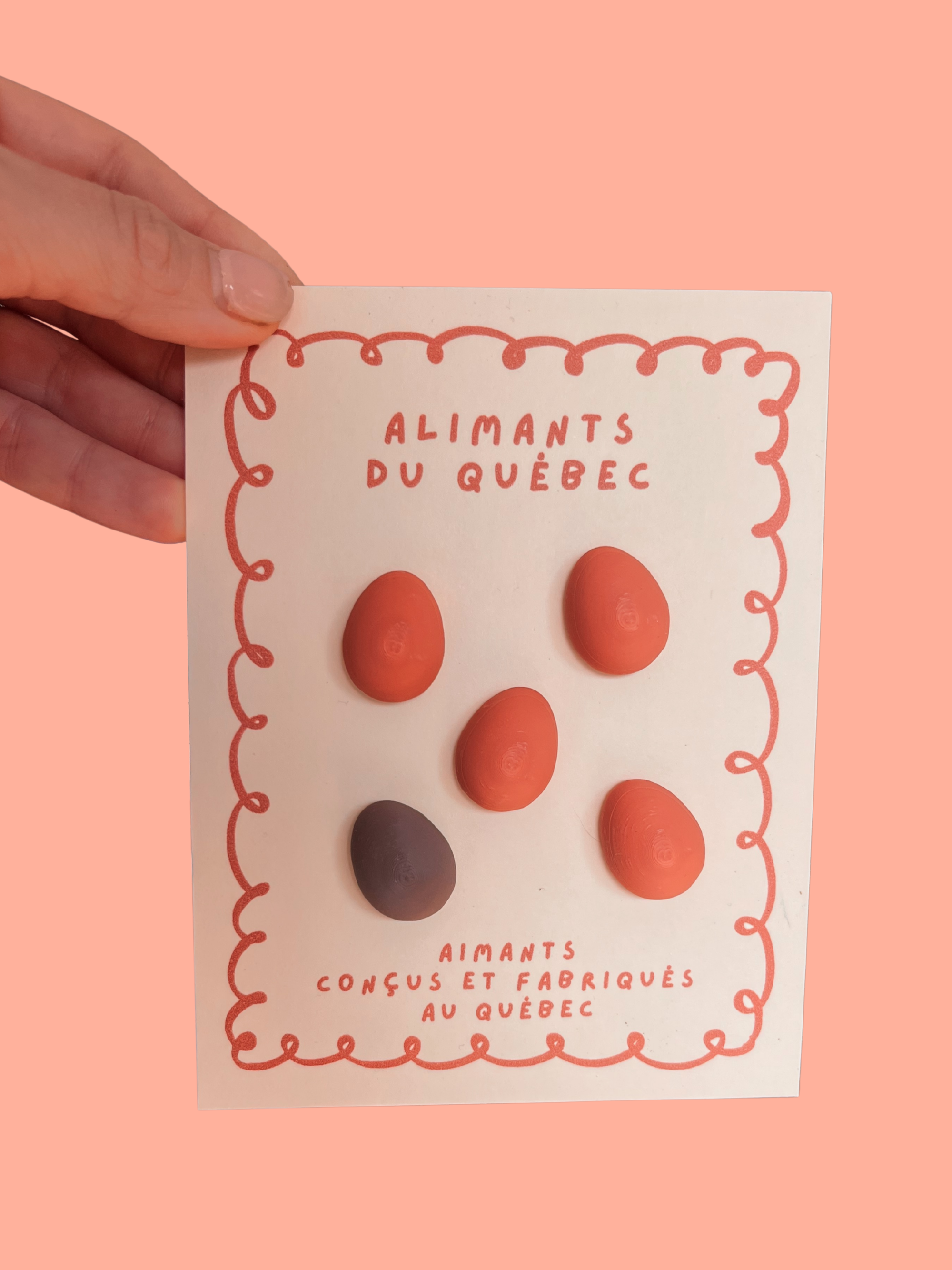 Oeufs du Québec - aimants décoratifs de frigo, fabriqués au Québec