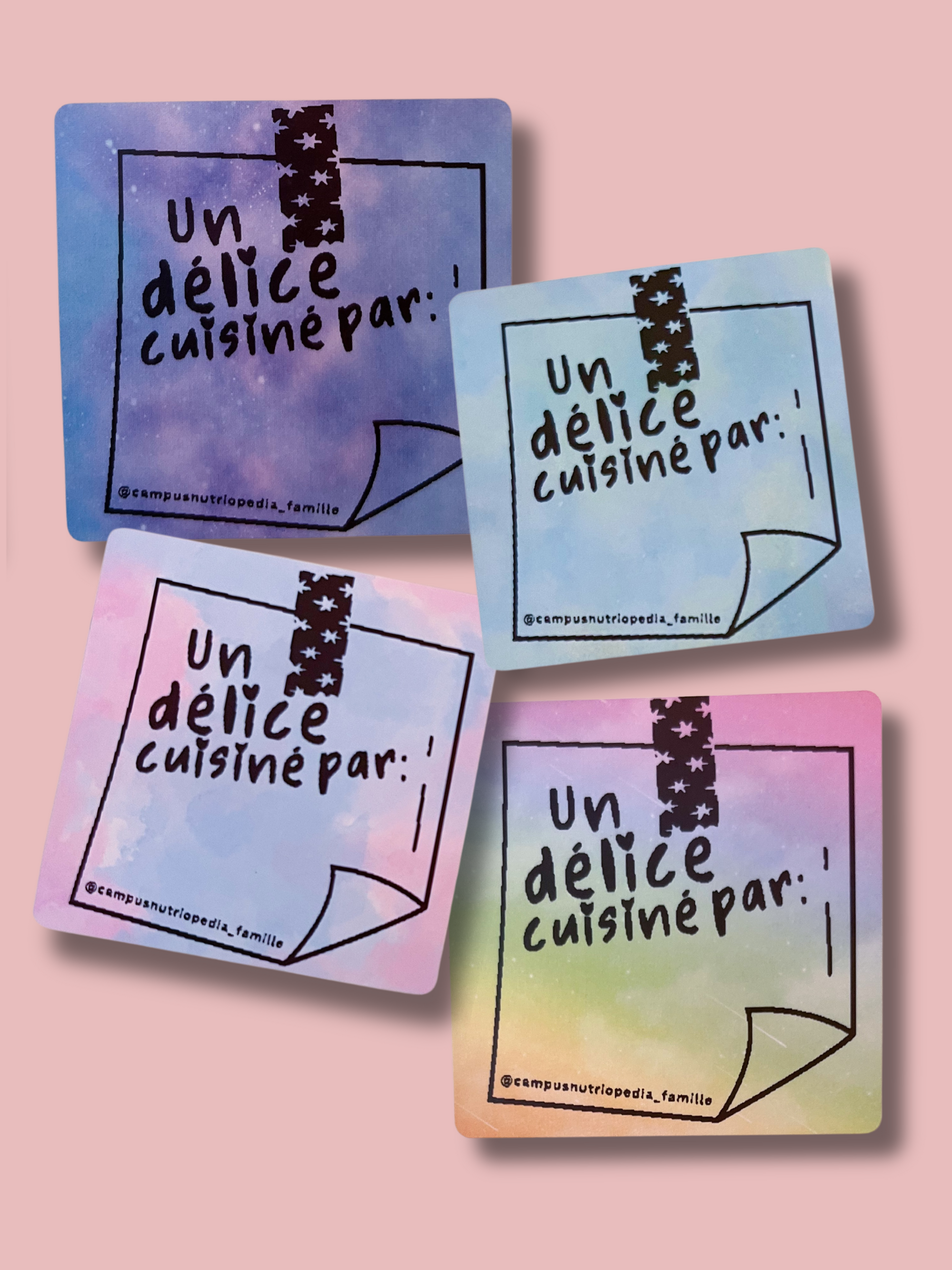 Un délice cuisiné par - Étiquettes autocollantes pour recettes à offrir, imprimées au Québec