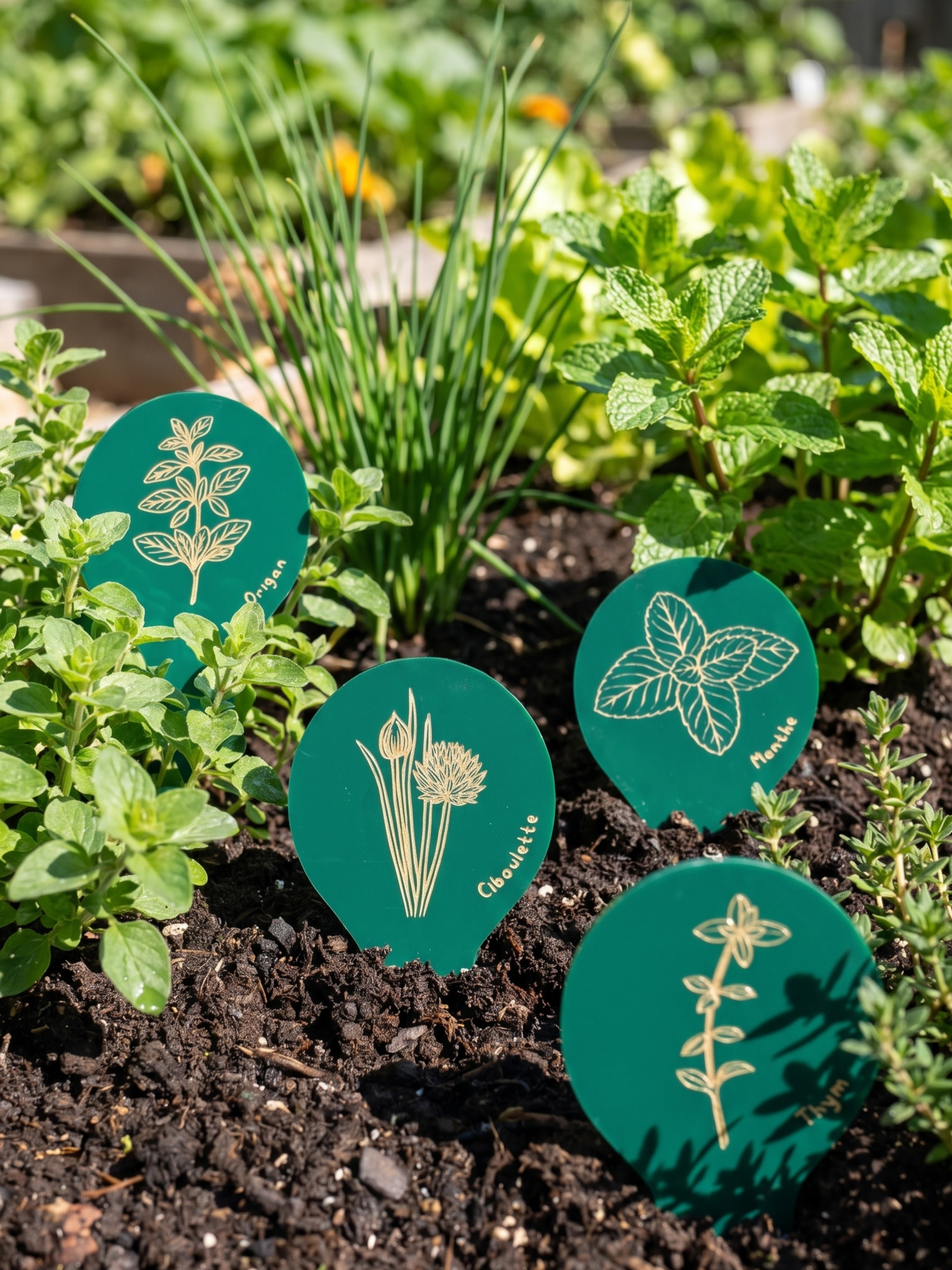 Étiquettes de fines herbes pour semis et potager, fabriqués au Québec