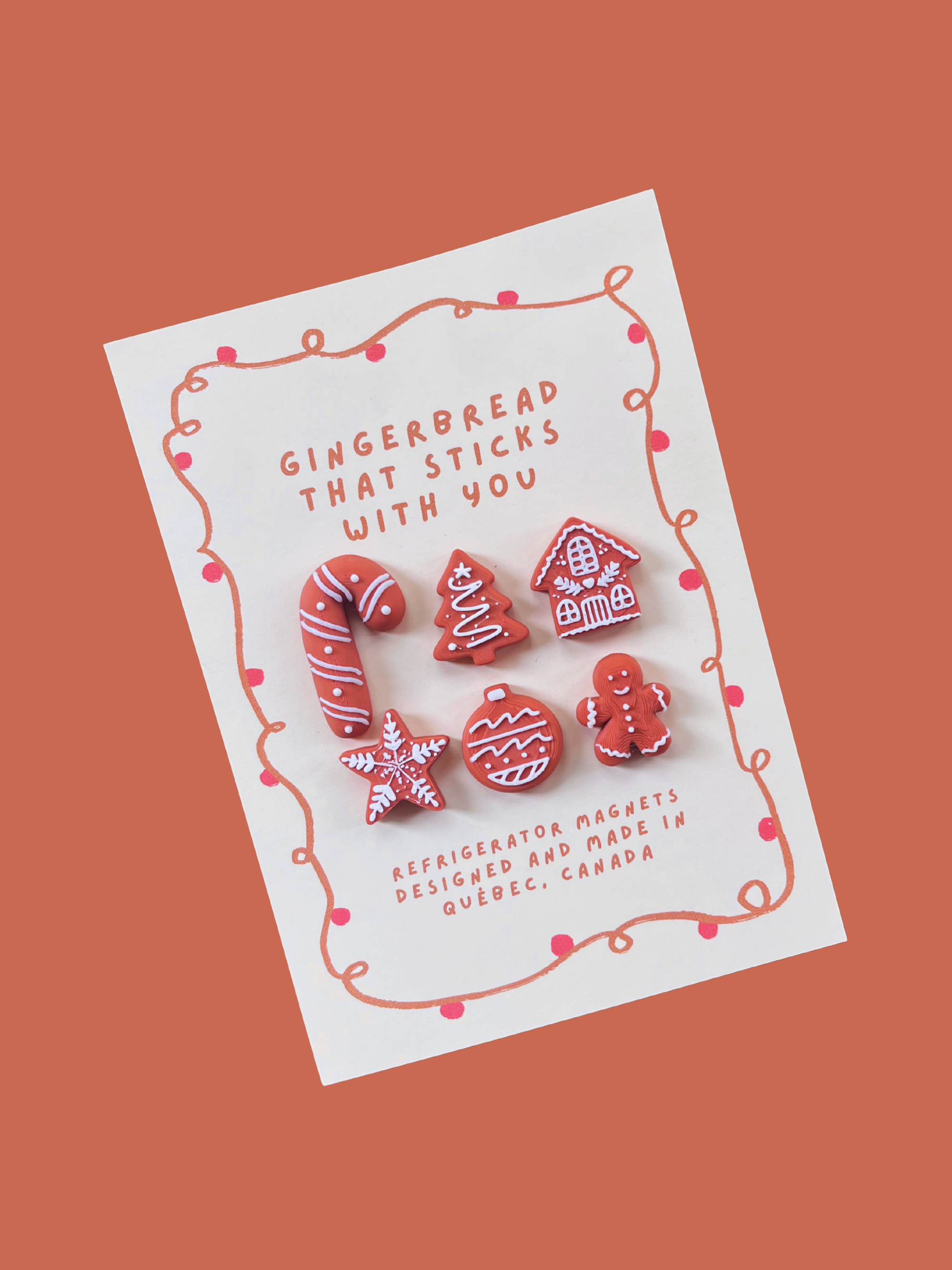gingerbread christmas magnets gift made in canada made in quebec