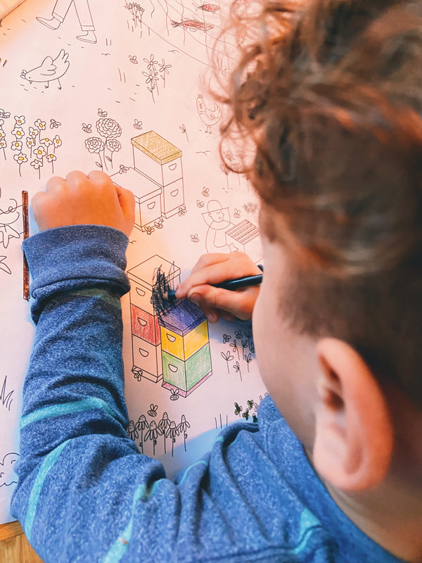 Giant coloring poster - Agriculture, printed in Quebec, Canada