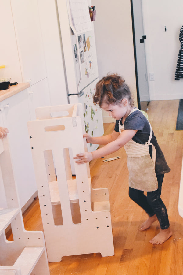 Escabeau fabriqué Québec enfant famille cuisine recette