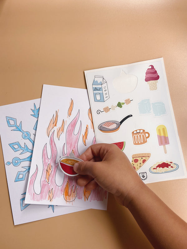 Sticker activity set - Food to categorize, printed in Quebec, Canada